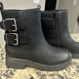 Lucky Brand Black Ankle Boots with Buckle Detail NWOT